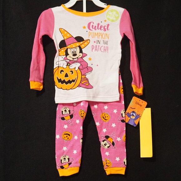 Disney 2 Piece Pajama Set Minnie Halloween “Cutest Pumpkin in the Patch” Size 2T - Picture 1 of 7